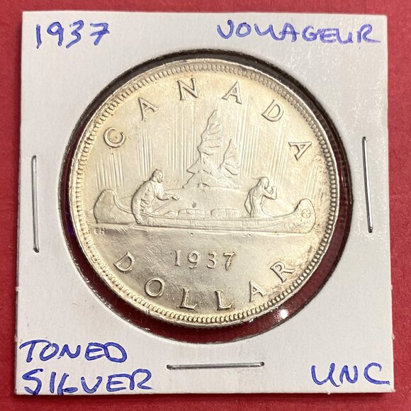 Phenominal 1937 Canada Uncirculated Silver $1 Dollar Coin! - Picture 1 of 15